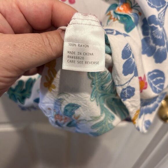 Rachel Zoe Short Sleeve Floral Blouse‎ Top Plus Size 2X Flutter Sleeve  Boho - Picture 6 of 6